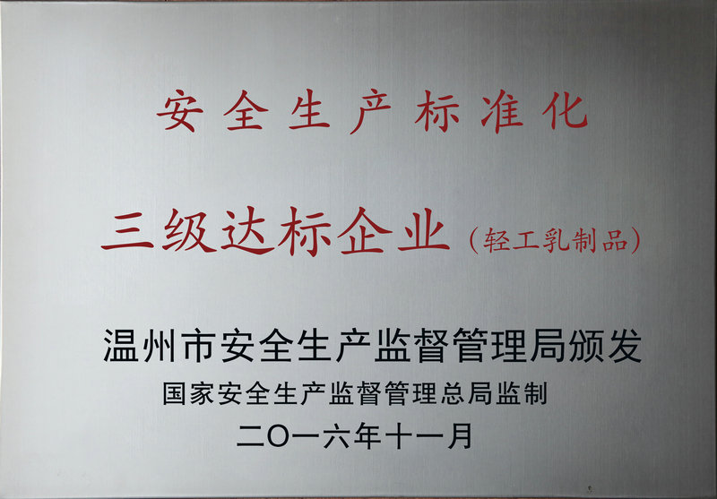 安全生產(chǎn)標準化三級達標企業(yè)